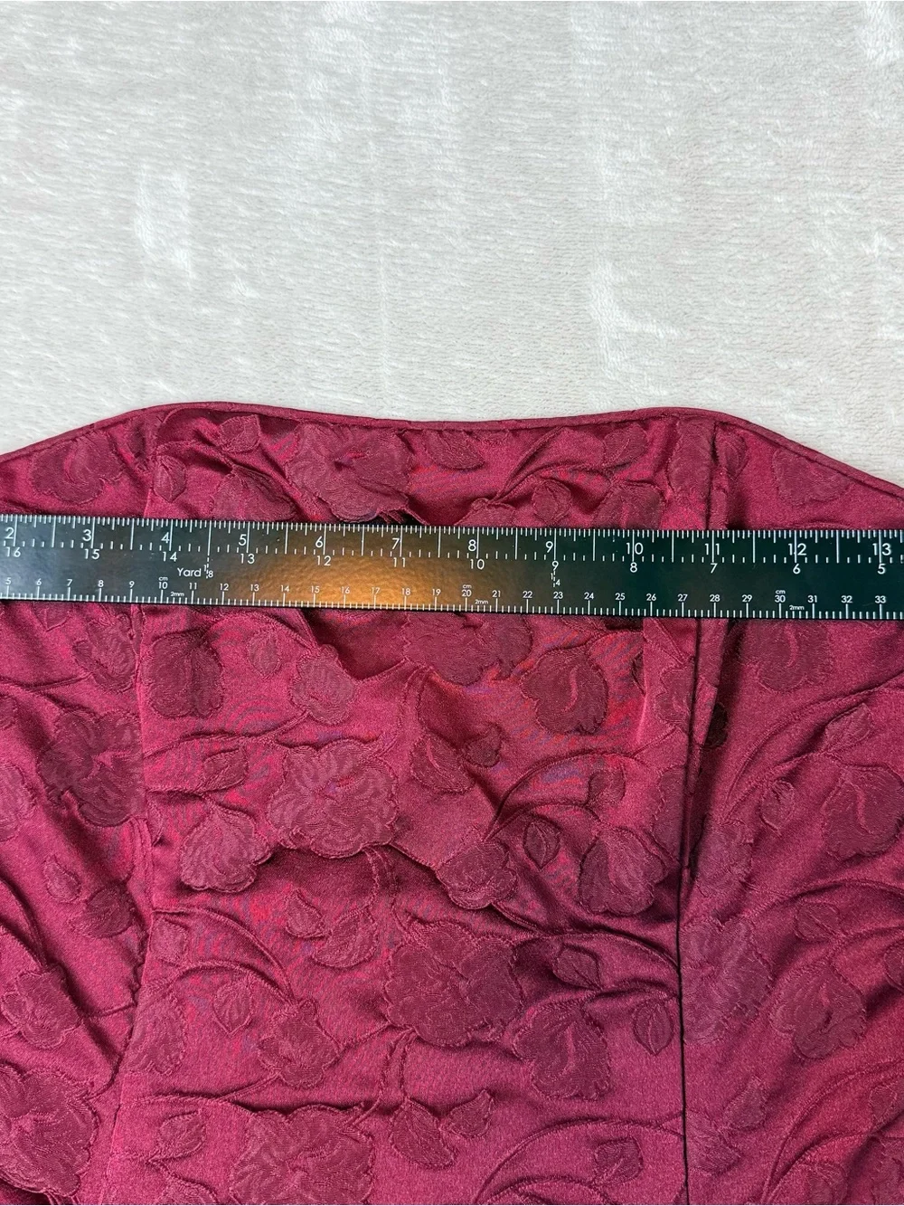 Vintage Jessica McClintock Strapless Burgundy Jacquard Gown Size 4 Formal Dress